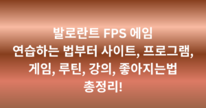발로란트 FPS 에임 연습하는 법부터 사이트, 프로그램, 게임, 루틴, 강의, 좋아지는법 총정리!